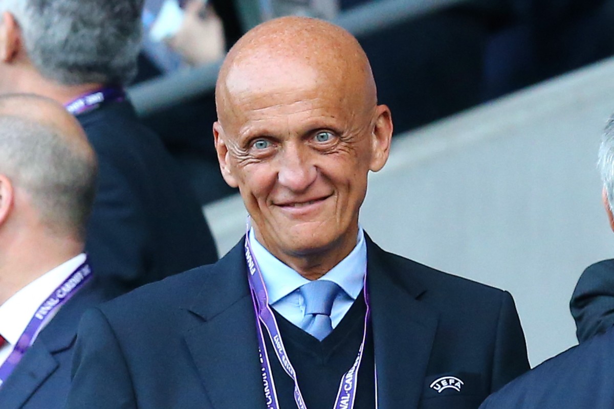 Pierluigi Collina, a Cardiff durante la finale di Champions League femminile del 2017