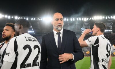 Igor Tudor durante la partita di Serie A Roma-Juventus del 6 aprile 2025
