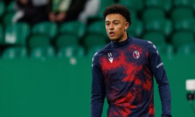 Dan Ndoye durante la partita tra Sporting CP e Bologna FC